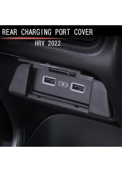 Araba Karbon Fiber Arka USB Şarj Aleti Bağlantı Noktası Hava Çıkış Havalandırma Trim Paneli Koruyucu Kapak Honda Hrv Hr-V Vezel 2021 2022 (Yurt Dışından)