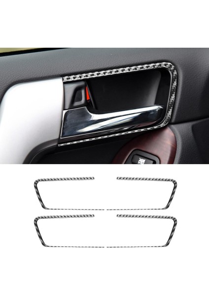 Karbon Fiber Araba Kapı Iç Kase Kolu Trim Çerçeve Dekoratif Kapak Çıkartmalar Toyota Land Cruiser Prado 2010-2018 Için (Yurt Dışından)