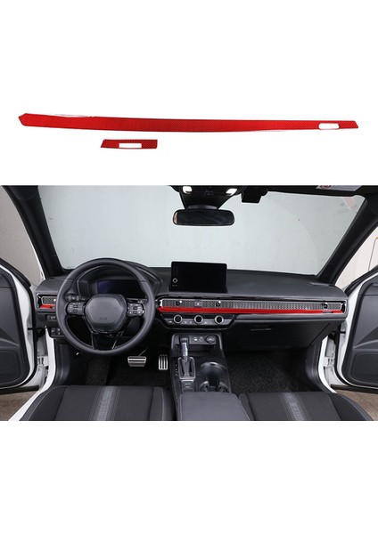 Araba Yumuşak Karbon Fiber Merkezi Kontrol Hava Çıkış Kapağı Trim Honda Civic 2022 Kırmızı (Yurt Dışından) fırsatları
