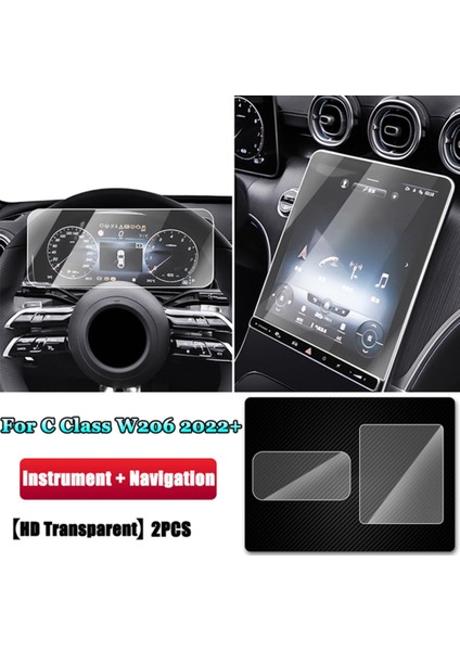 Adet Araba Gps Navigasyon Ekran Filmi Enstrüman Temperli Cam Koruyucu Film Mercedes Benz C-Class W206 2022 + (Yurt Dışından)