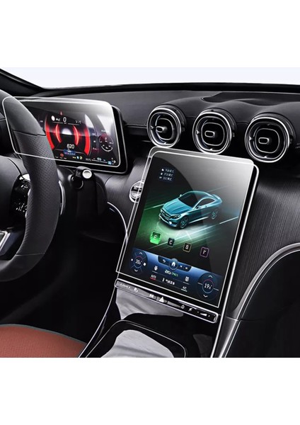 Adet Araba Gps Navigasyon Ekran Filmi Enstrüman Temperli Cam Koruyucu Film Mercedes Benz C-Class W206 2022 + (Yurt Dışından)