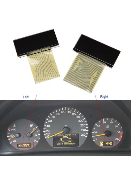 Araba Sol ve Sağ LCD Ekran Air-Con Bilgi Ekranı Mercedes Benz E-Class W210 Clk-Class W208 Slk-Class R170 W202 (Yurt Dışından)