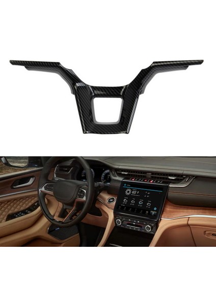 Araba Karbon Fiber Direksiyon Paneli Kapak Trim Dekorasyon Çerçeve Etiket Jeep Grand Cherokee 2021 2022 Için (Yurt Dışından)