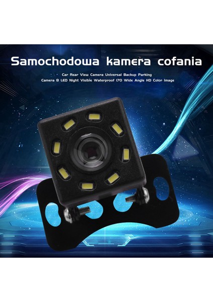 Araba Dikiz Kamera Evrensel Yedekleme Park Kamerası 8 LED Gece Görünür Su Geçirmez 170 Geniş Açı Hd Renkli Görüntü (Yurt Dışından) modelleri