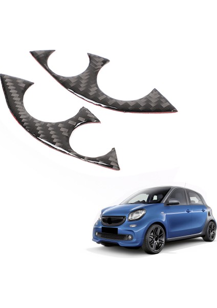 2 Adet/takım Araba Karbon Fiber Direksiyon Dekorasyon Kapak Trim Etiket Benz Smart 453 Fortwo 2016-2021 Için Fit (Yurt Dışından)