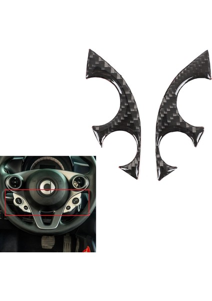 2 Adet/takım Araba Karbon Fiber Direksiyon Dekorasyon Kapak Trim Etiket Benz Smart 453 Fortwo 2016-2021 Için Fit (Yurt Dışından)