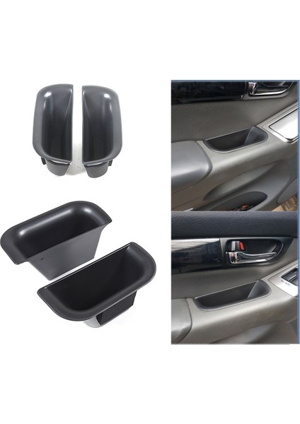 Araba Kapı Kolu Saklama Kutusu Organizatör Tepsi Toyota Land Cruiser Prado FJ120 2003-2009, Ön + Arka Kapı (Yurt Dışından)