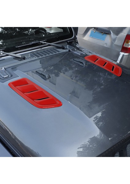 Araba Motor Kaputu Hava Çıkış Havalandırma Dekorasyon Kapak Etiket Jeep Wrangler Jl Için 2018 2019 2020 2021, Abs Kırmızı (Yurt Dışından)