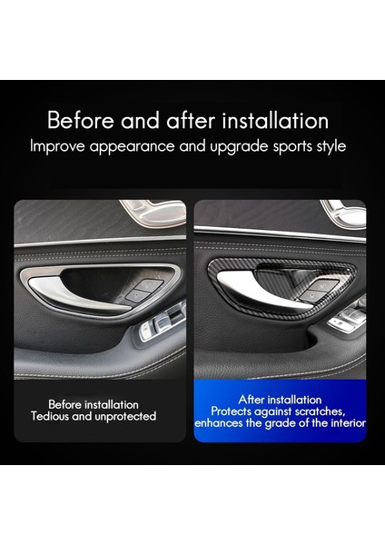 Karbon Fiber Araba Kapı Kolu Kase Kapağı Trim Mercedes Benz Ce Glc Sınıfı W205 X253 GLC260L E3000L C200L 2015-2021 (Yurt Dışından)