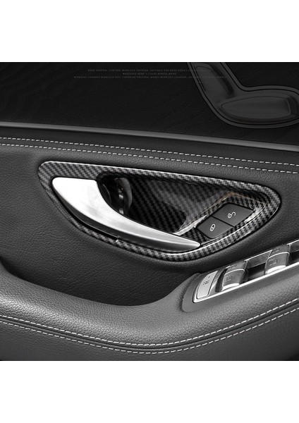 Karbon Fiber Araba Kapı Kolu Kase Kapağı Trim Mercedes Benz Ce Glc Sınıfı W205 X253 GLC260L E3000L C200L 2015-2021 (Yurt Dışından)
