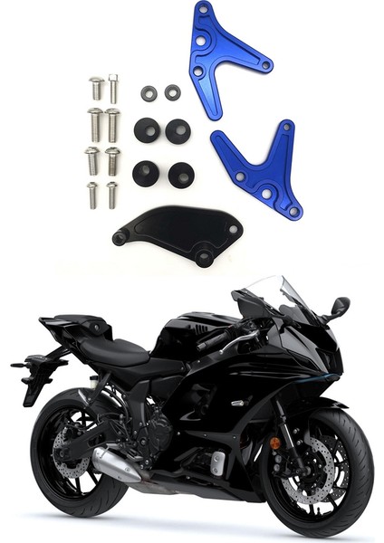 Motosiklet Salınım Kolu Biriktirme Kaymak Standı Vidaları Yamaha Yzf R7 2021-2022 Hidrolik Moto Kaldırma Parçaları Desteği Mavi (Yurt Dışından)