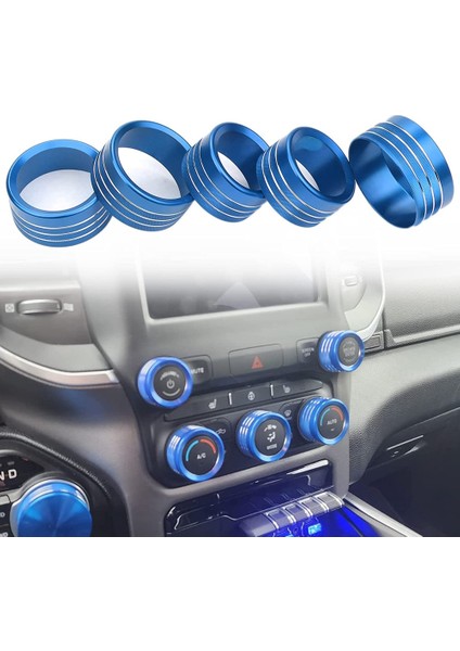 Dodge Ram Aksesuarları 2018-2021 Kontrol Düğmesi Kapağı Ac/ses/mod/otomatik/gözat Anahtarı Dekor Düğmesi Trim, Mavi 5 Adet (Yurt Dışından) fiyatları