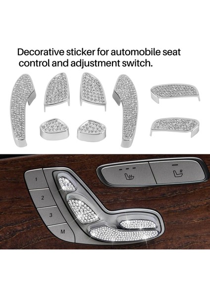 Gümüş Bling Kristal Koltuk Ayarı Kontrol Anahtarı Dekor Kapak Trimler Mercedes Benz Ce Glc W205 W213 X205 2015+ (Yurt Dışından) fiyatları