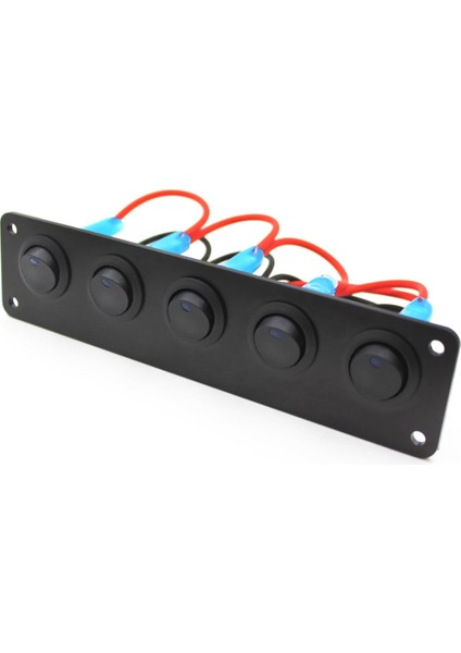 Gang Yuvarlak Dash Rocker Geçiş Anahtarı Paneli Su Geçirmez 12-24 V LED Rv Gemi Yat Deniz Araba Deniz Gemi Kırmızı (Yurt Dışından)