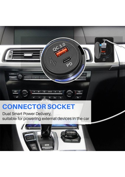 Araç Şarj Soketi 18W ve Qc 3.0 USB Hızlı Şarj Soketi Hızlı Şarj 3.0 Qc 3.0 Araba Tekne Deniz Rv Mobil Için (Yurt Dışından)