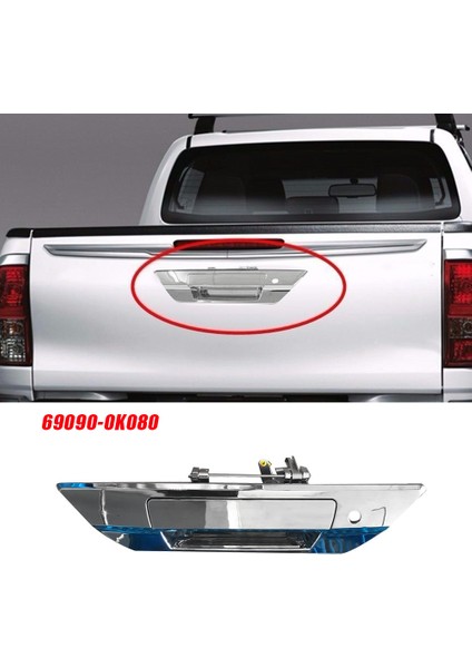 Krom Arka Bagaj Kapağı Çerçeve Trim 69090-0K080 Toyota Hilux 2015-2022 Için Arka Kapı Kolu Çekme Düzeneği 690900K080 (Yurt Dışından)