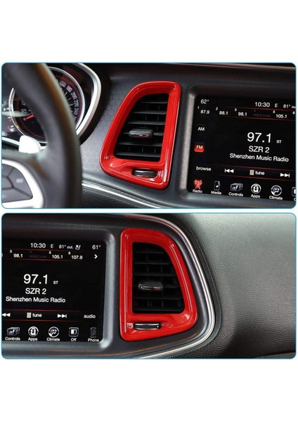 Merkezi Konsol Klima Çıkışı Havalandırma Trim Aksesuarları Dodge Challenger 2015 2016 2017 2018 2019 2020 (Kırmızı) (Yurt Dışından) fiyatları