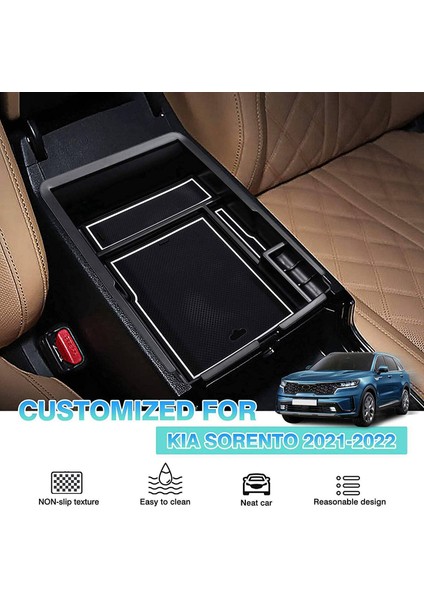 Araba Ekleme Ön Merkezi Saklama Kutusu Konsol Organizatör Tepsi Kutusu Kıa Sorento Için Mq4 2021 2022 (Yurt Dışından)