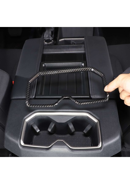 Toyota Tundra/sequoia 2022 2023 Için Karbon Fiber Abs Araba Iç Arka Su Bardağı Krom Çerçeve Trim Araba Styling (Yurt Dışından)