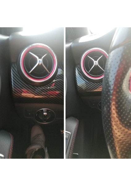Araba Karbon Fiber Dashboard Sürücü Yan Dekorasyon Kapak Mercedes-Benz Gla Cla A-Class A200 A220 2015 2016 2017 (Yurt Dışından)