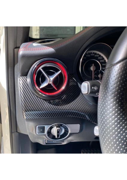 Araba Karbon Fiber Dashboard Sürücü Yan Dekorasyon Kapak Mercedes-Benz Gla Cla A-Class A200 A220 2015 2016 2017 (Yurt Dışından)
