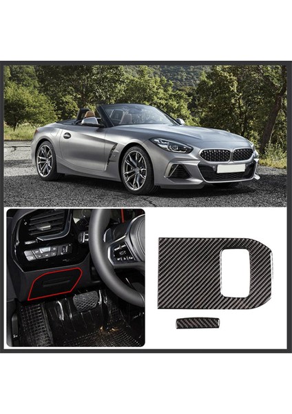 Karbon Fiber Araba Sürücü Sol Saklama Kutusu Paneli Ayar Kapağı Etiket Iç Aksesuarları Bmw-Z4 G29 2017-2020 (Yurt Dışından)