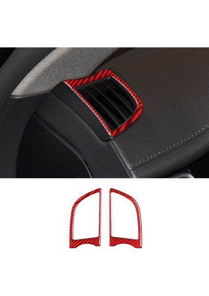 Sol ve Sağ Hava Çıkışları Paneli Karbon Fiber Kırmızı Kapak Trim Araba Dekoratif Sticker-Porsche Panamera 2010-2016 (Yurt Dışından)