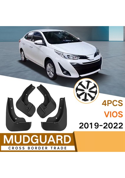 Toyota Vios 2019-2022 Için Araba Çamurluklar Çamurluk Çamurluk Flap Splash Flaps Çamurluklar Aksesuarları (Yurt Dışından)