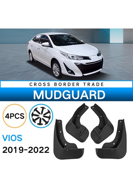 Toyota Vios 2019-2022 Için Araba Çamurluklar Çamurluk Çamurluk Flap Splash Flaps Çamurluklar Aksesuarları (Yurt Dışından)