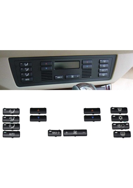 14 Düğme Anahtar Kapağı Araba Klima A/c Kontrol Paneli Anahtarı Düğmesi Anahtar Kapağı Bmw E39 E53 525I 530I 540I M5 X5 (Yurt Dışından)
