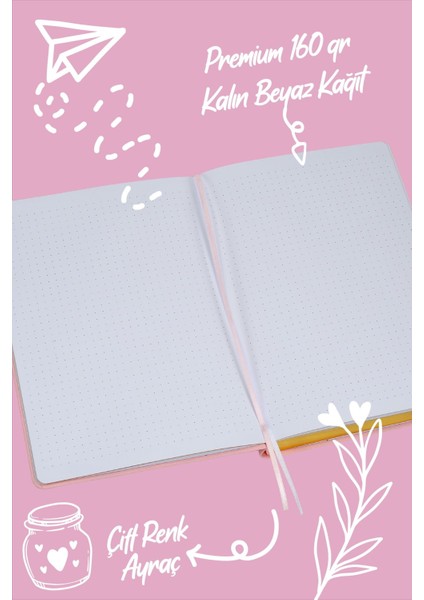 Bujo Keten Defter 96 Yaprak A5 160 Gr. Noktalı