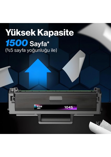 Kingjet® MLT-D104S 20'li Paket - Samsung Uyumlu Çipli Muadil Toner