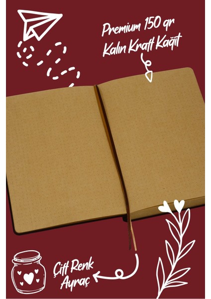 Bujo Kraft Süet Defter Süet 96 Yaprak A5 150 Gr. Noktalı