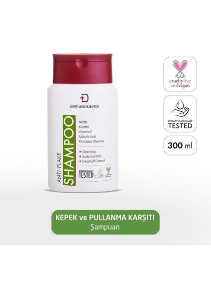 Kepek Karşıtı Şampuan, Salisilik Asit, Kepeğe Karşı Tuzsuz, Sülfatsız, Vegan, 300ML