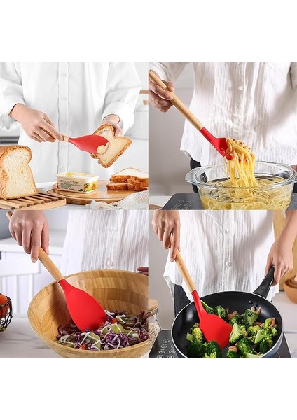 Kırmızı 12 Parçalı Yapışmaz Silikon Mutfak Gereçleri Seti Tencere Seti (Yurt Dışından) modelleri