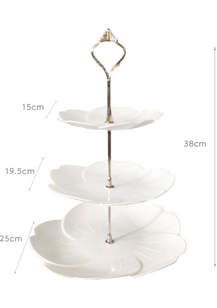 3 Katlı Çiçek Kabartmalı Tatlı Pasta Kulesi Standı Taşıma Saplı (Yurt Dışından) fiyatları