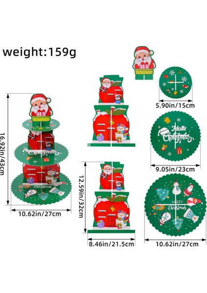 3 Katlı Parti Dekorasyon Malzemeleri Noel Pastası Üstleri Standı Tutucu (Yurt Dışından)