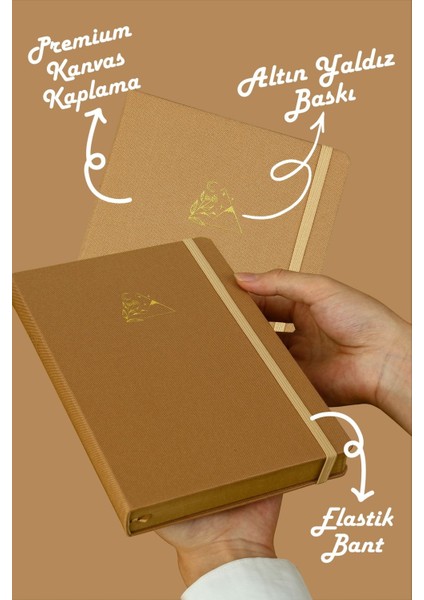 Bujo Kraft Keten Defter 96 Yaprak A5 150 Gr. Kraft Çizgili