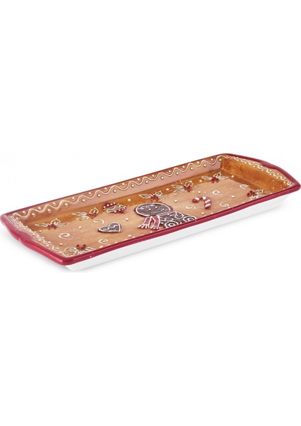 New Year Yılbaşı Gingerbread Kayık Tabak 35 cm fiyatları