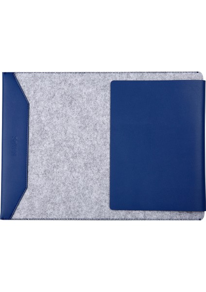 Macbook Air 13.3 Inç/pro 13.3 Inç-Mavi Için Mouse Pad'li Keçe Pu Deri Kol Çantası (Yurt Dışından)