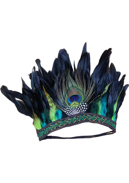 Parti Için Dekoratif Hint Fascinator Başlık, Şkinler Yeşil (Yurt Dışından)