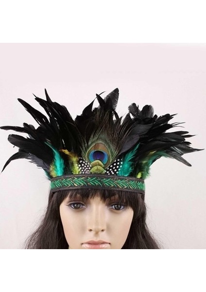 Parti Için Dekoratif Hint Fascinator Başlık, Şkinler Yeşil (Yurt Dışından) fırsatları