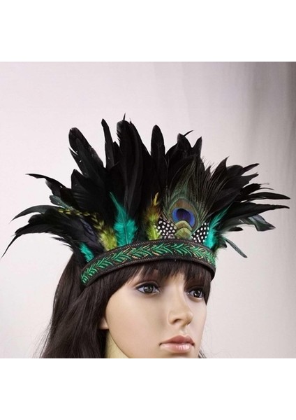 Parti Için Dekoratif Hint Fascinator Başlık, Şkinler Yeşil (Yurt Dışından) indirimleri