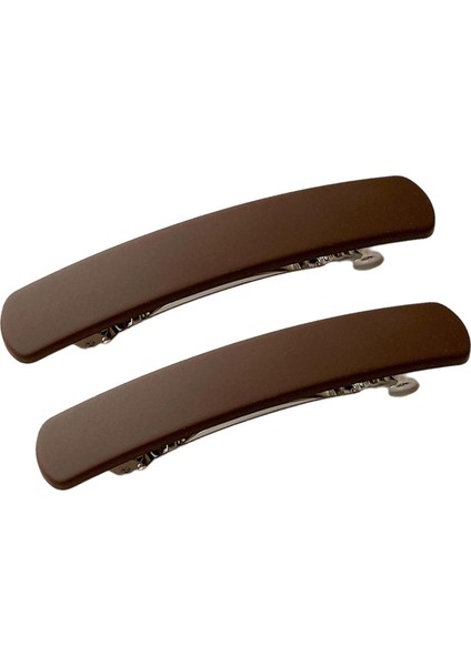 Kadınlar Için 2x Saç Tokaları Basit Saç Aksesuarları Bahar Fransız Saç Tokaları Kahve Rengi (Yurt Dışından)