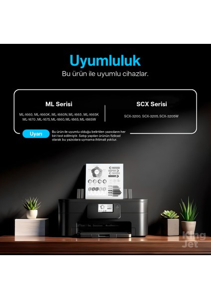 Kingjet® MLT-D104S 2'li Paket - Samsung Uyumlu Çipli Muadil Toner