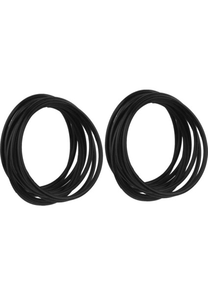 20 Adet Elastik Silikon Kız Halat Bileklik Bilezik - 2x Siyah (Yurt Dışından)