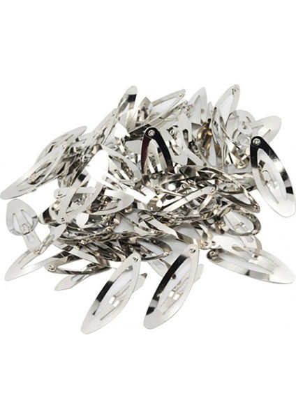 50 Yuvarlak Çıtçıı Klips Oval Metal Saç Fiyongu Tı I Dıy 3,7 cm (Yurt Dışından)