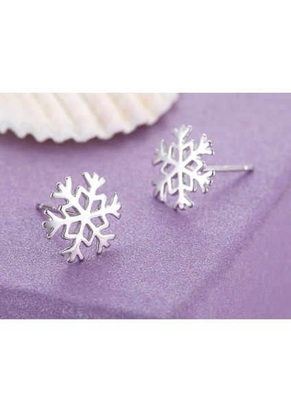 Yeni Kore Favori Gümüş Kar Tanesi Küpe Claristmas (Yurt Dışından) modelleri