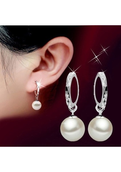 No.7 Boyutu Kadın Moda Takı 18 Ayar Altın Gümüş Nişan Inci Cz Parıltılı Küpe Karşılık Gelen Resim Için Stil Seçeneği (Yurt Dışından)