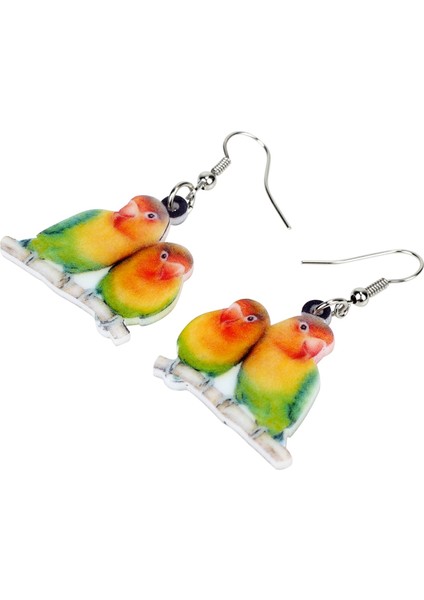 Akrilik Tatlı Afrika Fischer'in Sevgili Papağan Küpe Asılı Bırak Yenilik Hayvan Takı Kadın Kızlar Hediye Şansları (Yurt Dışından) fırsatları